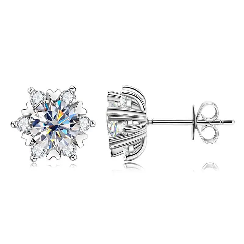 The Snowfall Studs™ — Timeless Sparkle Moissanite Stud Earrings in Sterling Silver